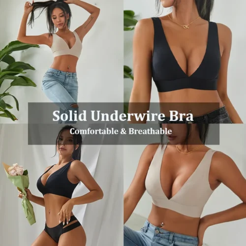 Alternative view of Deep V Sexy Push Up Bra Seamless Bralette For Women Backless Brassieres Padded Tank Tops Female Ladies Bras Intimates Lingerie