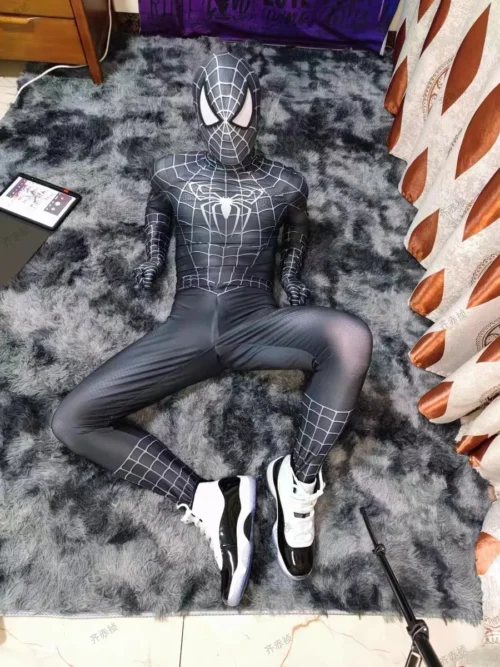 Alternative view of Halloween Men Spidercosplay Black Raimi Cosplay Costume Venom Symbiote Raimi Suit Zentai Bodysuit Adults Kids