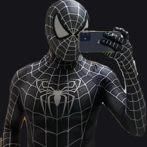 Halloween Men Spidercosplay Black Raimi Cosplay Costume Venom Symbiote Raimi Suit Zentai Bodysuit Adults Kids