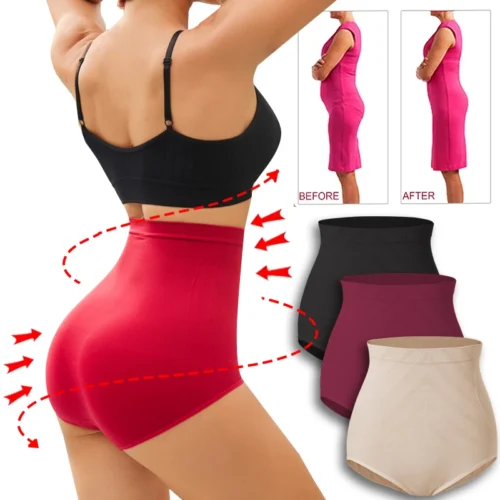 Alternative view of M-XL Sexy Women Seamless Shapewear Bodysuit Butt Lifter Abdominal Slimming Warm Briefs High Waist Underwear FINETOO Lingerie