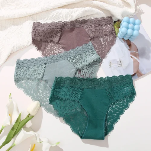 Alternative view of Women Lace Sexy Panties Seamless Women's Underwear Hollow Out Solid Color Comfort Female Underpants Ladies Briefs Lingerie S-XL