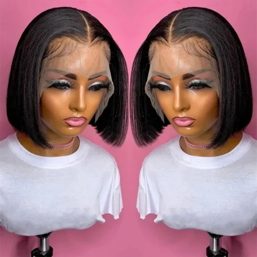Short Bob Wig Bone Straight Bob Wig Lace Front Human Hair Wigs For Women 13x4 HD Lace Frontal Wig Wig Human Hair