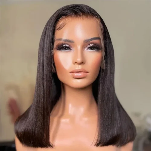 Short Bob Wig Lace Frontal Wig Bone Straight Bob Wig Lace Front Human Hair Wigs For Women 13x4 HD Wig Human Hair