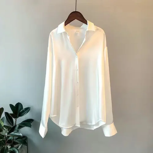 Alternative view of 2024Spring Shirt And Blouses New Sweater Cardigans Woman Top Knitted Korean Long Sleeve Lapel Button Elegance Sweet Casual Coats
