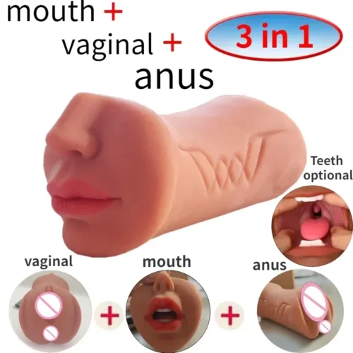Alternative view of 3 IN 1 Male Masturbation Sex Tool Pocket Pussy Sex Toys for Men with Realistic Vagina Masturbator Cup Sex Dol Tooys for Men