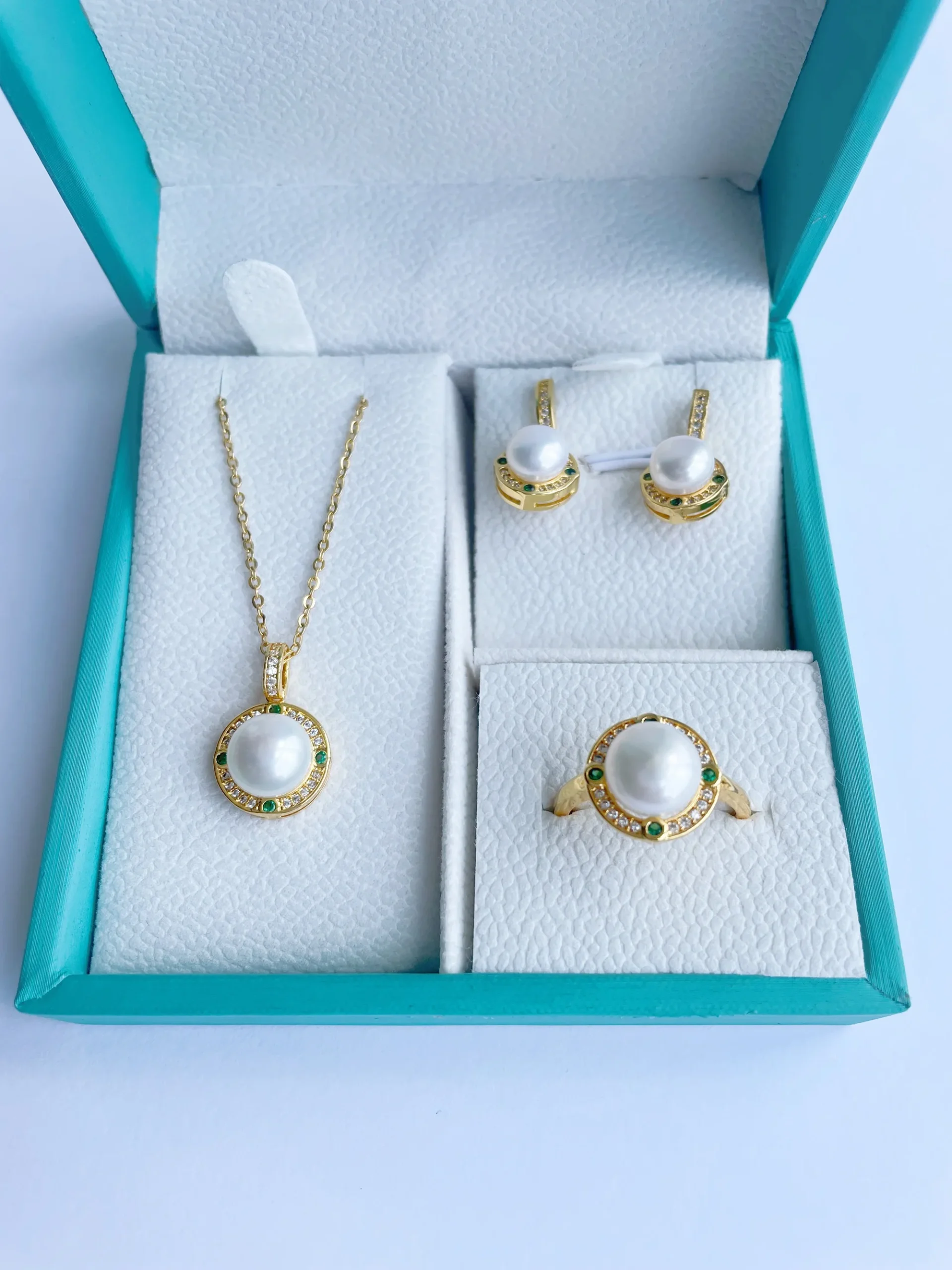Authentic freshwater pearl necklace pendant earring ring set natural round 7-10mm young lady daily wear fashion gift for her - Image 4