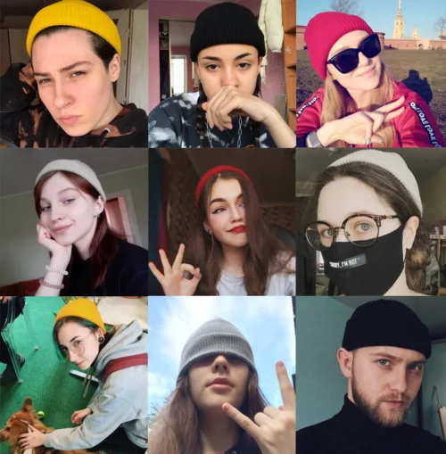 Alternative view of Knitted Hats for Women Skullcap Men Beanie Hat Winter Retro Brimless Baggy Melon Cap Cuff Docker Fisherman Beanies Hats For Men