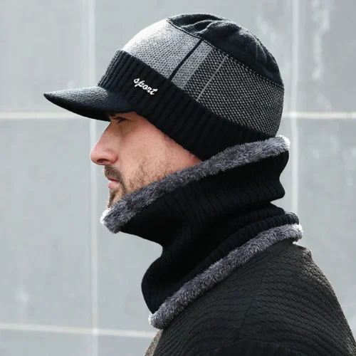 Alternative view of Winter Hats Skullies Beanies Hat Men Winter Beanies For Women Wool Scarf Caps Balaclava Mask Gorras Bonnet Knitted Hat