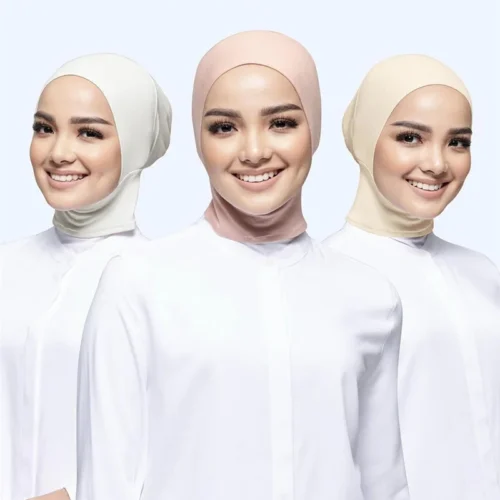 Alternative view of Muslim Inner Cap Hijab For Women Solid Underscarf Hijab Undercap Scarf Turban Hat Islamic Muslim Hijabs Ready To Wear Headcover