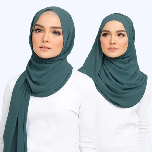 Alternative view of Muslim Chiffon Hijab Scarf Women Long Solid Color Head Wrap For Women Hijabs Scarves Ladies Muslim Veil Jersey Hijabs