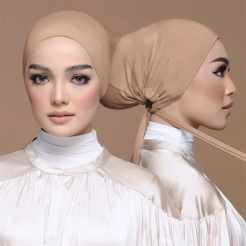 Alternative view of New Soft Modal Muslim Turban Hat Inner Hijab Caps Islamic Underscarf Bonnet India Hats Female Headwrap Turbante Mujer