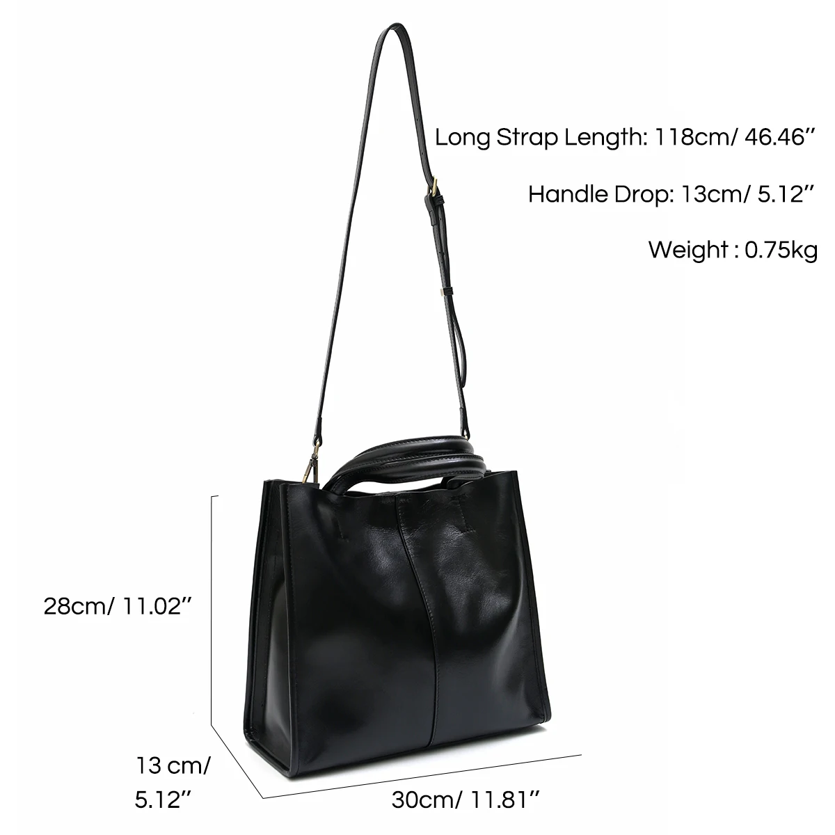 Women’s Classic Genuine Leather Tote Simple Vintage Top-handle Bag Large Capacity Cross body Shoulder Handbag Business Versatile - Image 6