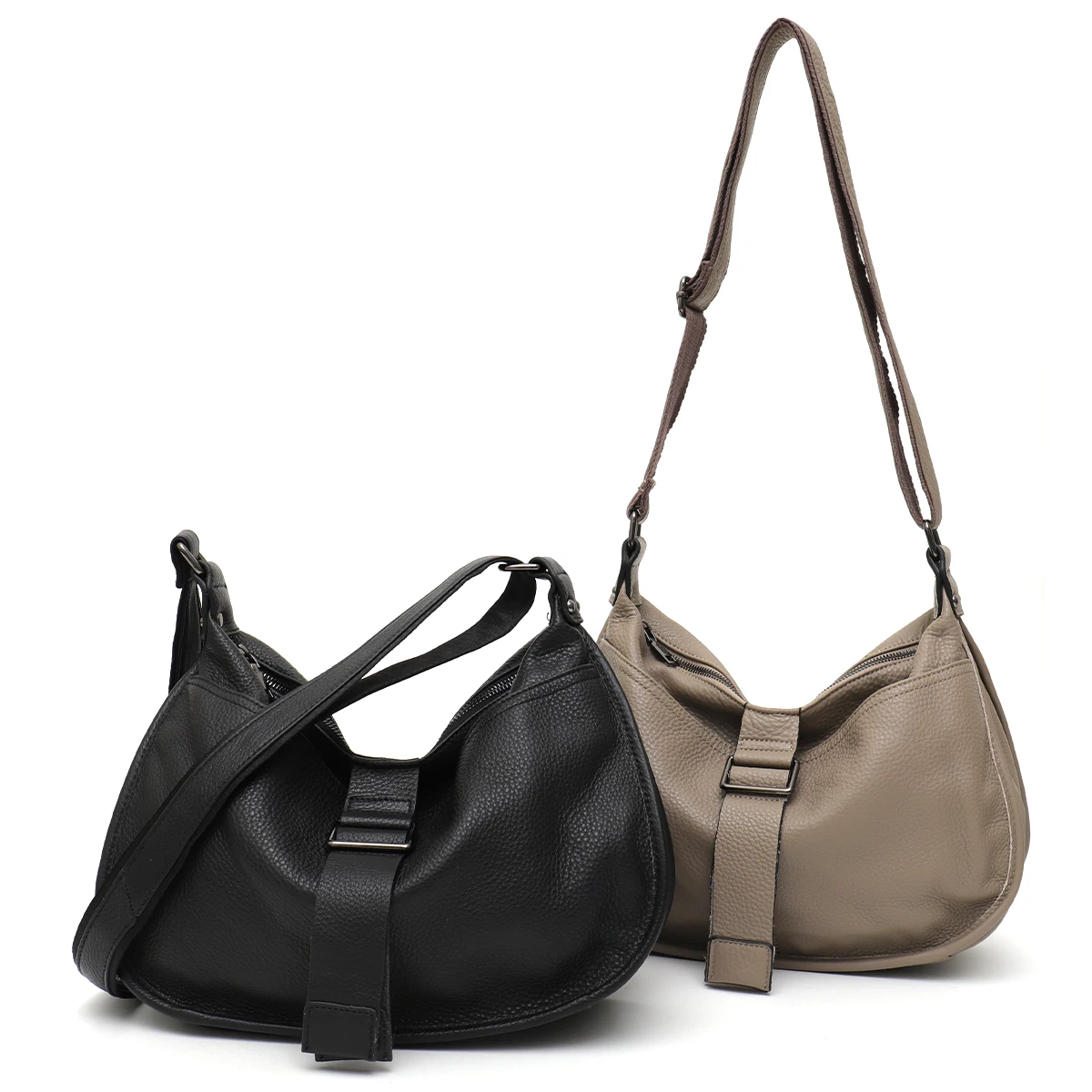 Women Design Style Genuine Leather Shoulder Bag Multi Pockets Casual Daily Slouchy Preppy Chic Handbag Messenger Satchel Purse - Image 4