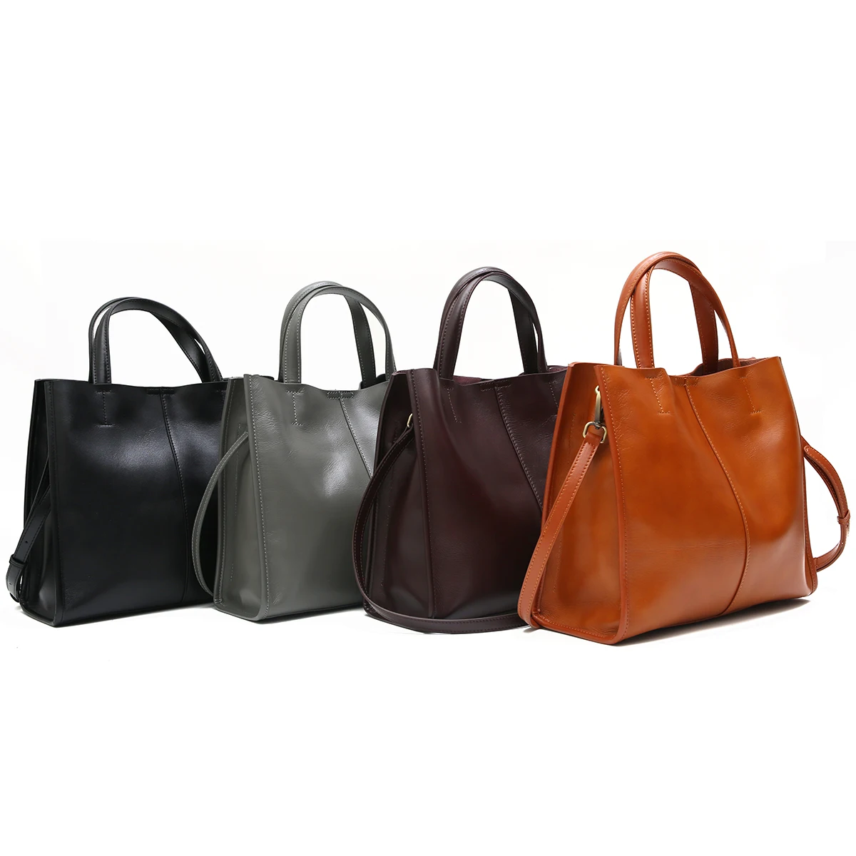 Women’s Classic Genuine Leather Tote Simple Vintage Top-handle Bag Large Capacity Cross body Shoulder Handbag Business Versatile - Image 5