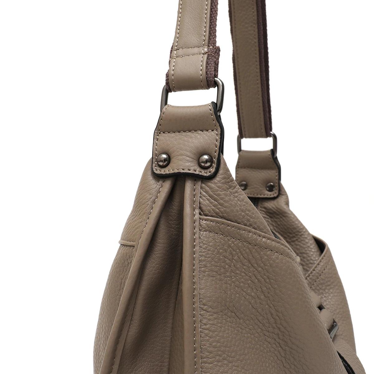Women Design Style Genuine Leather Shoulder Bag Multi Pockets Casual Daily Slouchy Preppy Chic Handbag Messenger Satchel Purse - Image 3