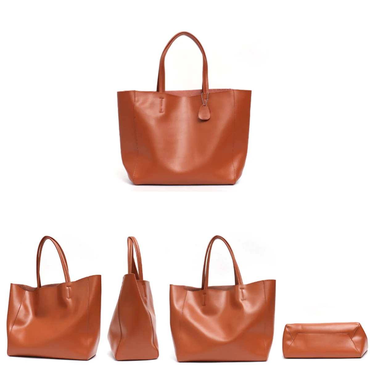 Minimalist Big Tote Bag Women Fashionable Real Leather Shoulder Handbags Casual Large Capacity Daily Use Working Shopping Travel - Image 6