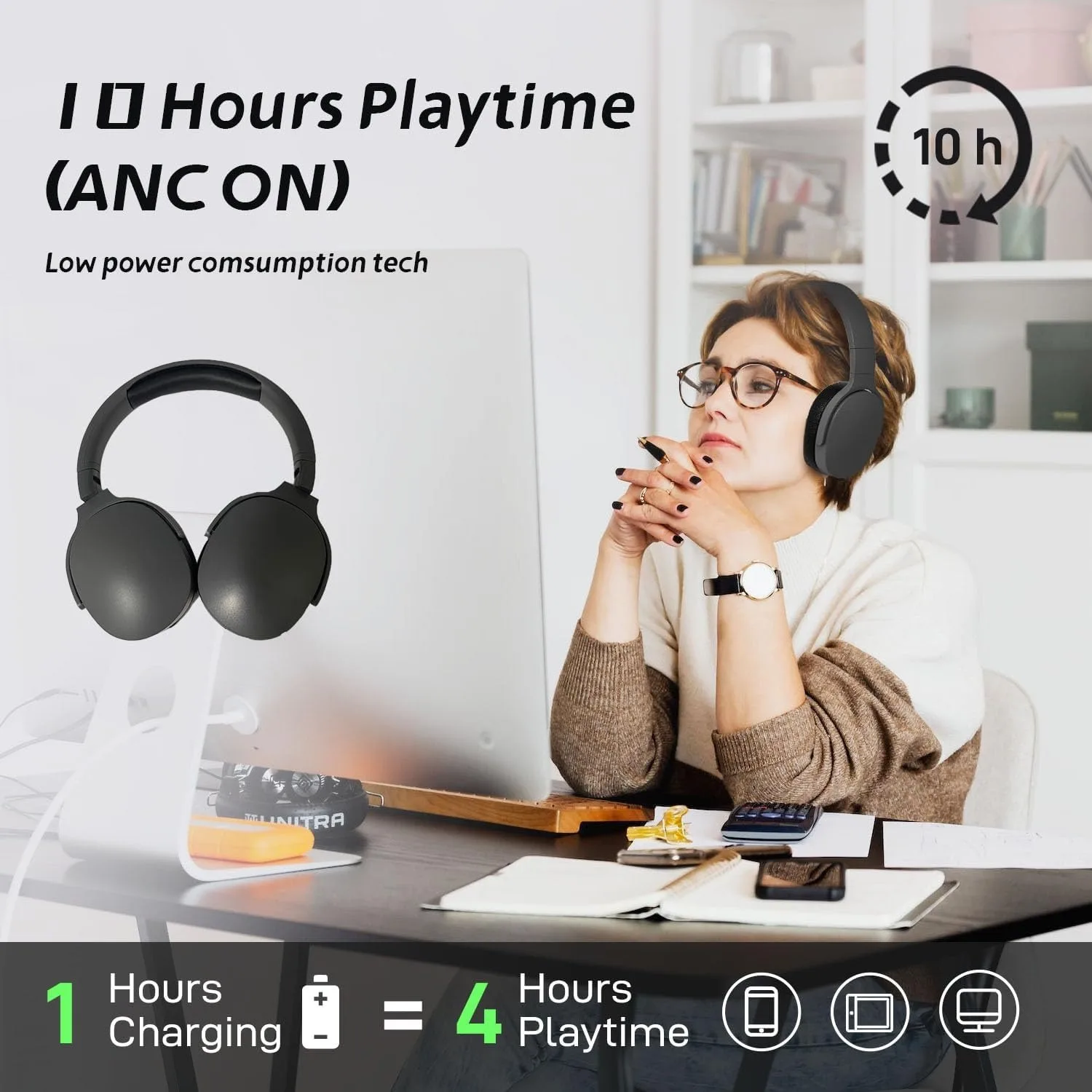 #P2961 Wireless Bluetooth 5.3 Headphones Over Ear Hifi Stereo Headset True Sports With Earphones TF/AUX Music Player with HD Mic - Image 5
