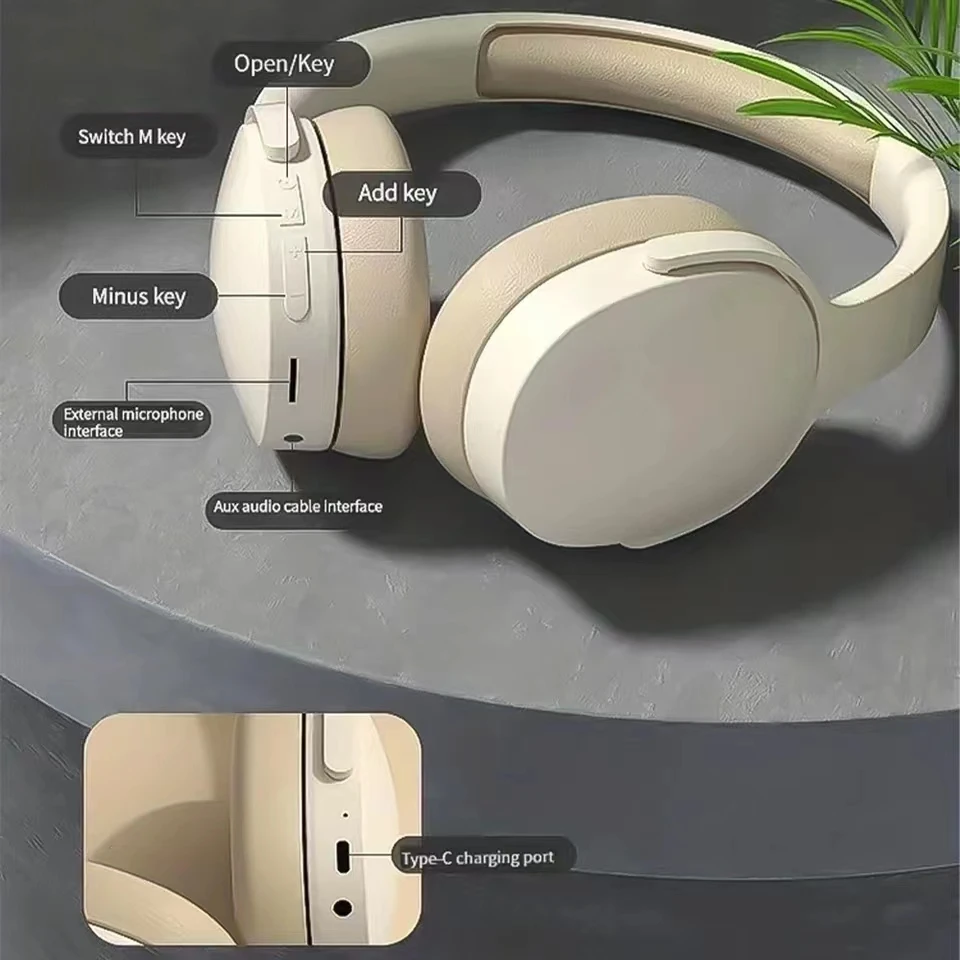 #P2961 Wireless Bluetooth 5.3 Headphones Over Ear Hifi Stereo Headset True Sports With Earphones TF/AUX Music Player with HD Mic - Image 3