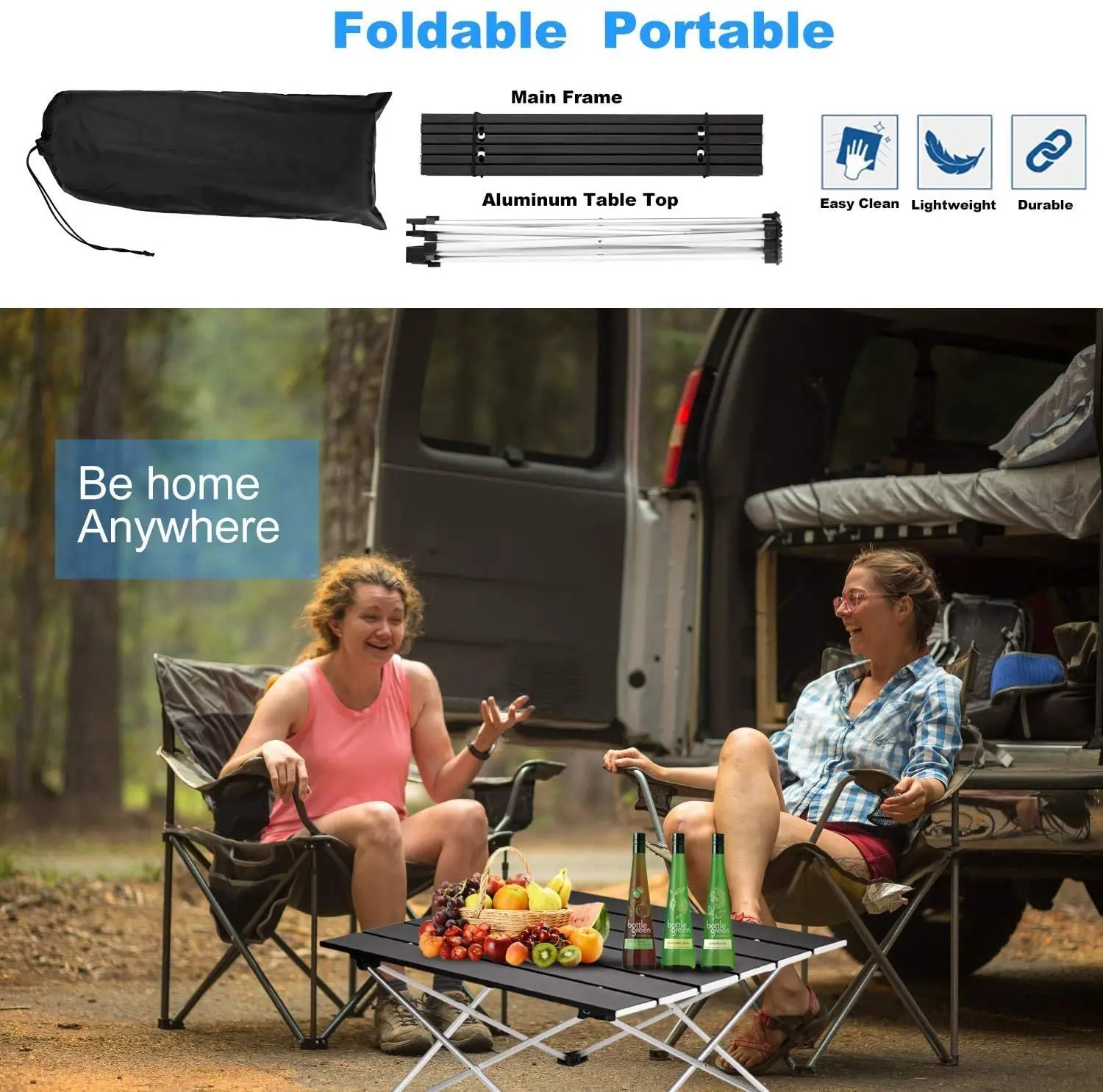Ultralight Portable Folding Camping Table Foldable Outdoor Dinner Desk High Strength Aluminum Alloy For Garden Party Picnic BBQ - Image 6