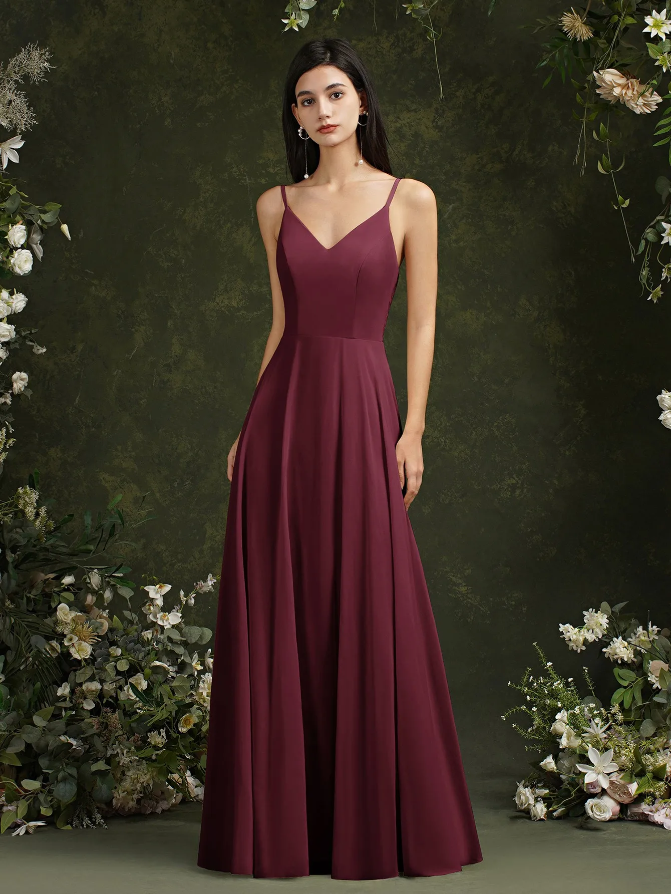 MisShow Chiffon Lace Evening Dresses V Neck Spaghetti Straps Elegant Sleeveless Formal Party Prom Gowns Robe De Soiree Longue - Image 6