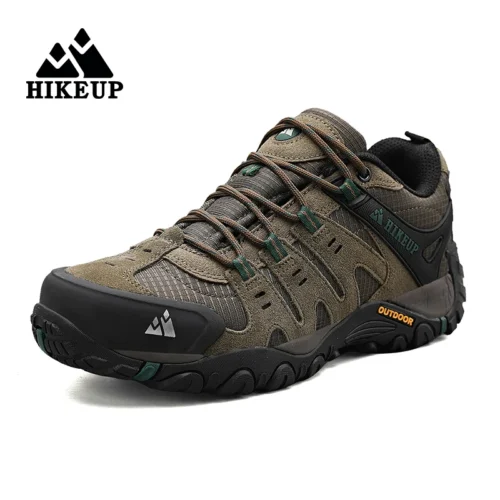 Alternative view of HIKEUP Men's Hiking Shoes Suede Leather Outdoor Shoes Wear-resistant Men Trekking Walking Hunting Tactical Sneakers