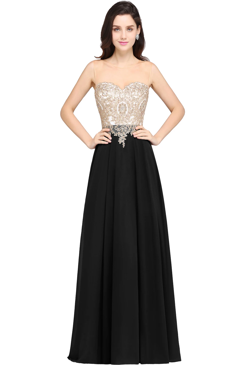 Lace Chiffon Long Evening Dresses Backless Women A-line Sweetheart Beaded Elegant Formal Prom Wedding Party Gown Robes De Soirée - Image 5