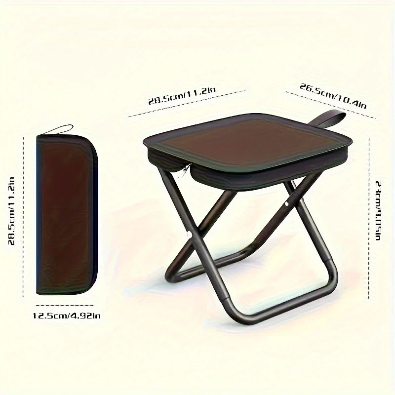 Portable Folding Stool with Handle, Outdoor Camping Fishing Stool, Zipper Stool for Outdoor - Image 5