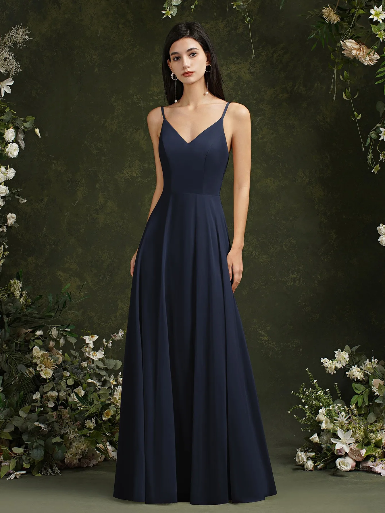MisShow Chiffon Lace Evening Dresses V Neck Spaghetti Straps Elegant Sleeveless Formal Party Prom Gowns Robe De Soiree Longue - Image 4