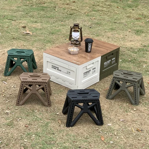 Alternative view of Portable Folding Chair High Load Bearing Durable Foldable Small Stool for Indoor/Outdoor Use, Camping, Hiking, Fishing, BBQ