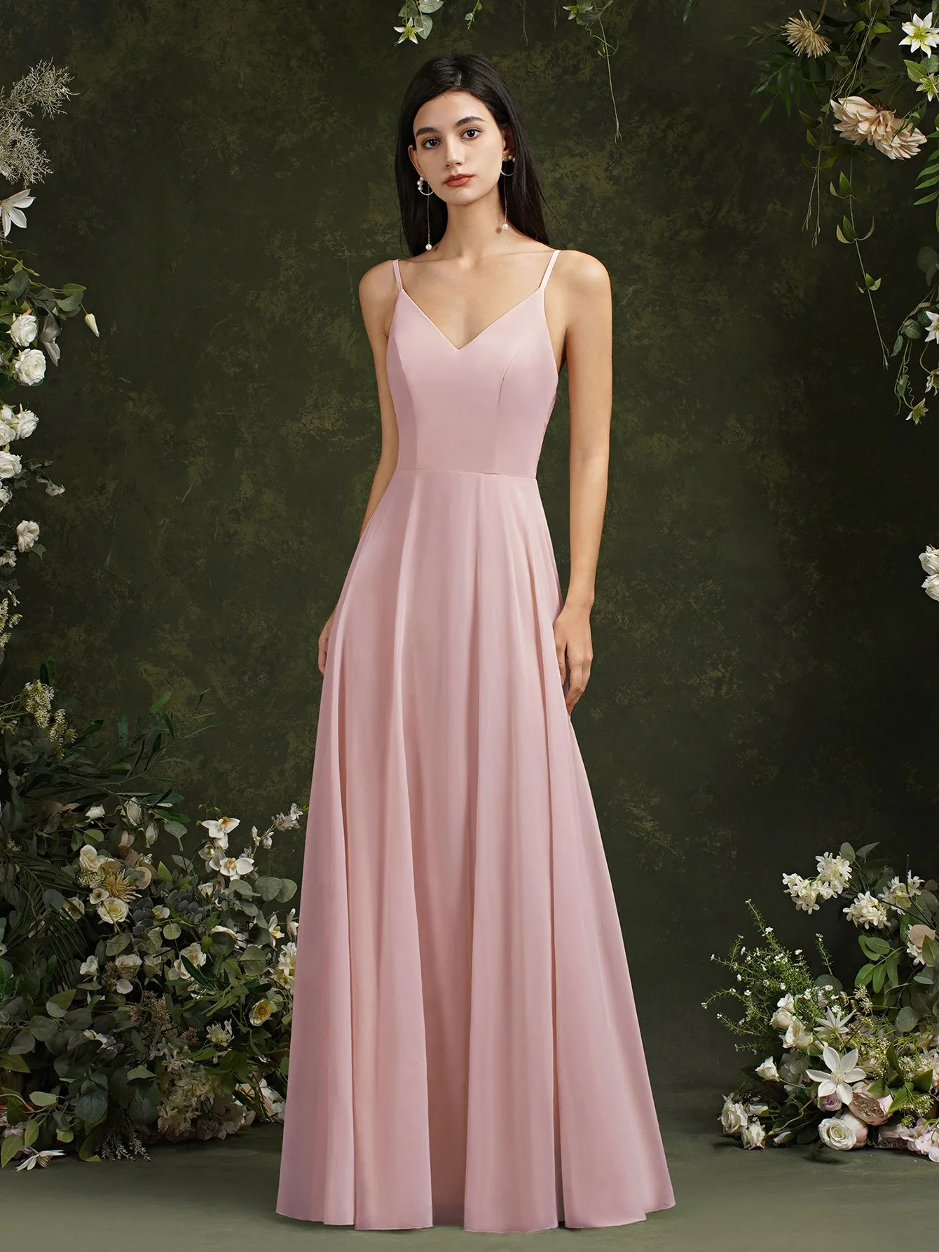 MisShow Chiffon Lace Evening Dresses V Neck Spaghetti Straps Elegant Sleeveless Formal Party Prom Gowns Robe De Soiree Longue - Image 3