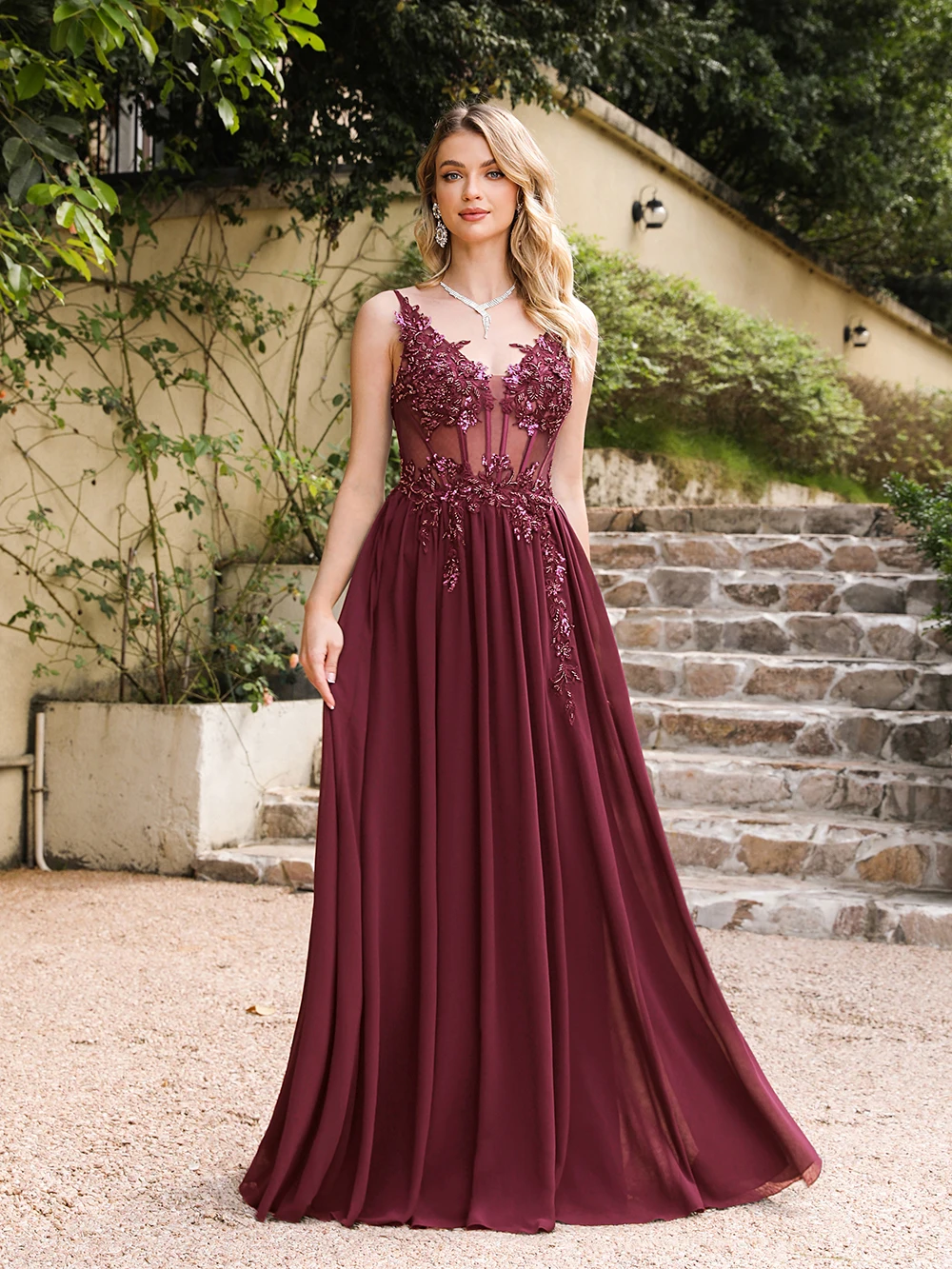 Shiny Appliques A Line Evening Dresses Elegant Fish Bone Beaded Illusion Spaghetti Straps Prom Gown Formal Party Vestido De Gala - Image 3