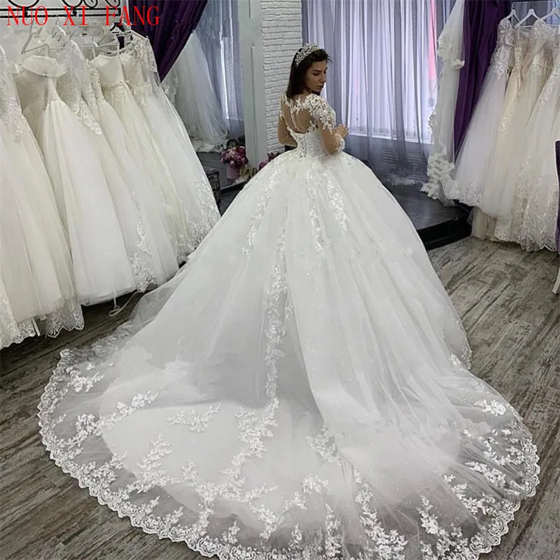 Customized Elegant Long Sleeves Plus Size Wedding Dress White Robe De Mariee 2024 Appliques Lace Bridal Gowns Vestido De Novias - Image 2