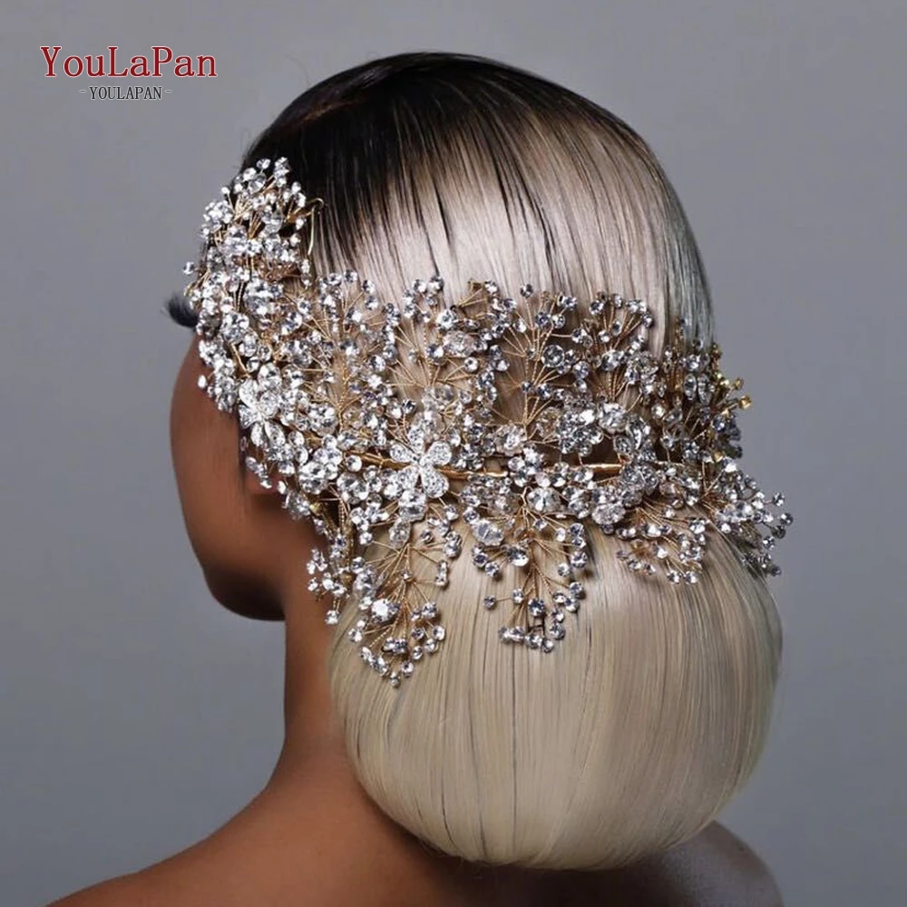 YouLaPan Luxury Bridal Crown Wedding Hair Accessories Bridal Tiara and Headdress Rhinestone Headband for Women Headpiece HP240