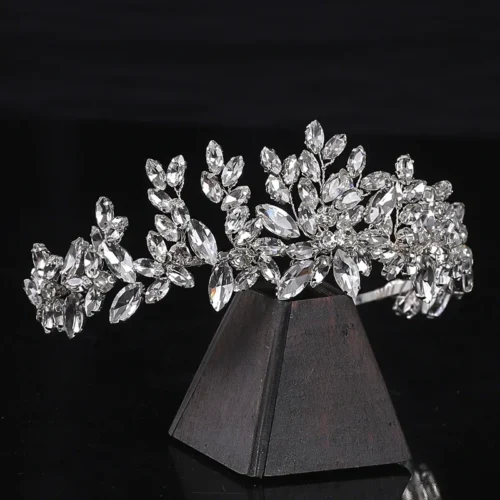 Alternative view of Bridal Headband Handmade Rhinestone Flower Hairband Crystal Wedding Headdress Fashion Headdress Women Party Gift Hair Hoop