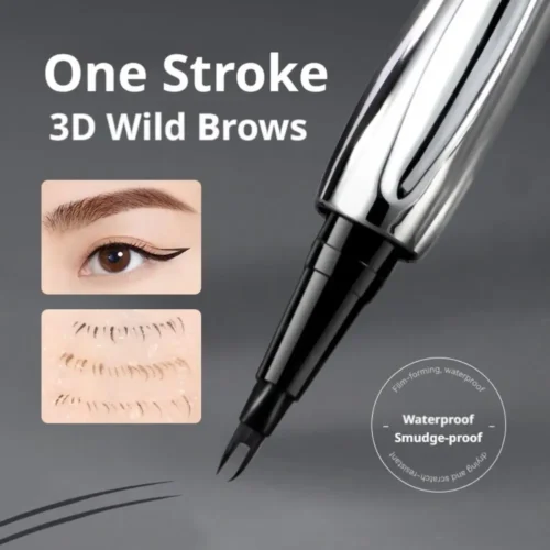 Alternative view of Korean 2-in-1 Ultra-Fine Waterproof Eyebrow Pencil with Brush – Long-Lasting Smudge-Proof, Natural Wild Brows, Twist-Up