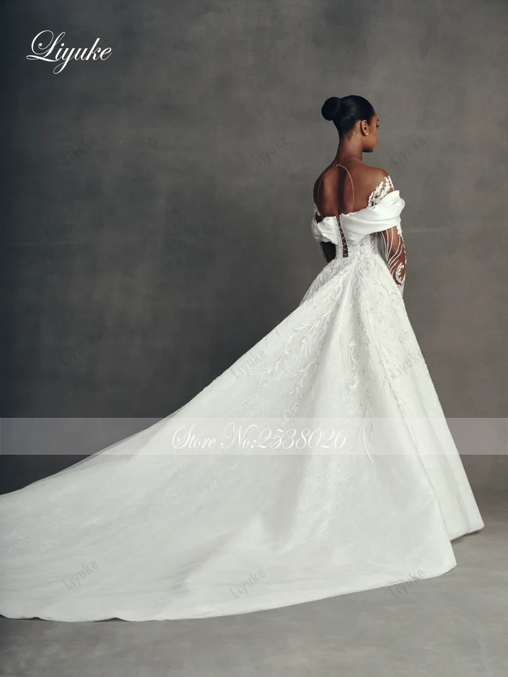 Liyuke Custom Made Luxury Embroidery Mermaid Wedding Dresses Robe De Marriage Removable Train 2 In 1 Lace Trumpet Bridal Gowns - Image 5