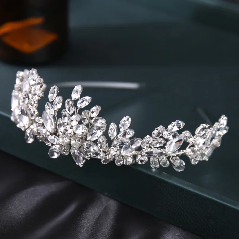 Bridal Headband Handmade Rhinestone Flower Hairband Crystal Wedding Headdress Fashion Headdress Women Party Gift Hair Hoop - Image 4