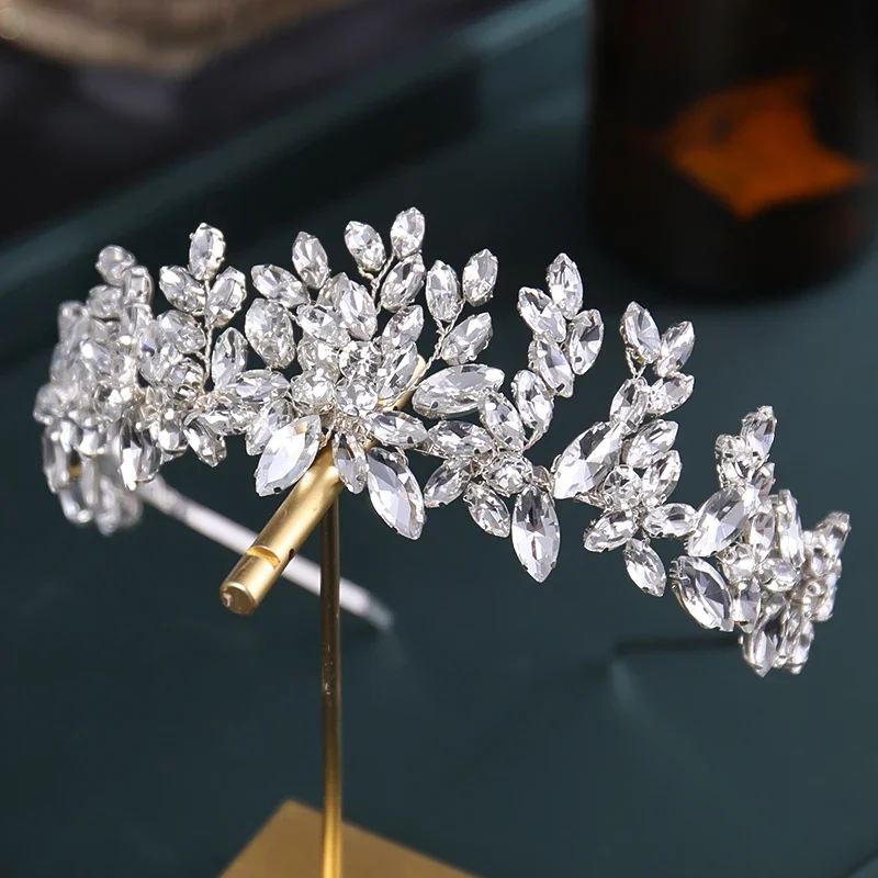 Bridal Headband Handmade Rhinestone Flower Hairband Crystal Wedding Headdress Fashion Headdress Women Party Gift Hair Hoop - Image 5