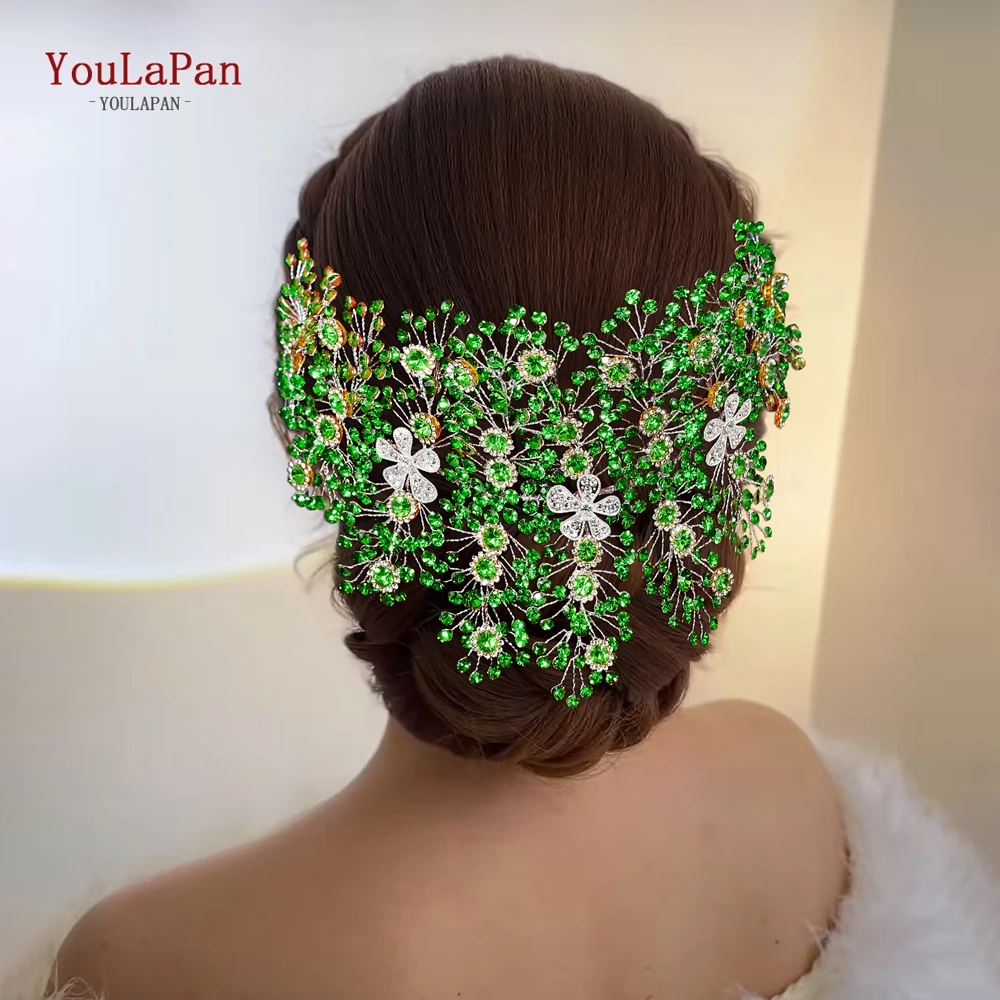 YouLaPan Luxury Bridal Crown Wedding Hair Accessories Bridal Tiara and Headdress Rhinestone Headband for Women Headpiece HP240 - Image 4