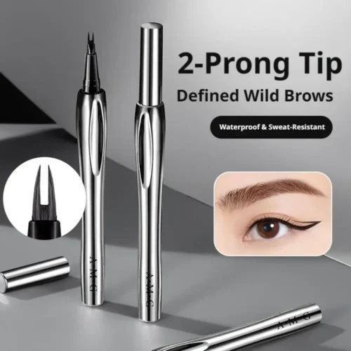 Korean 2-in-1 Ultra-Fine Waterproof Eyebrow Pencil with Brush – Long-Lasting Smudge-Proof, Natural Wild Brows, Twist-Up