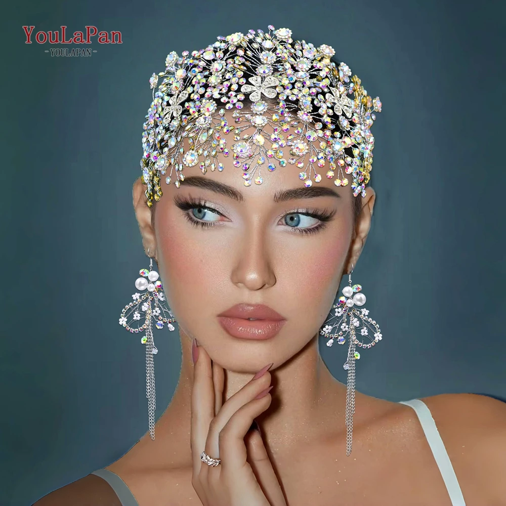 YouLaPan Luxury Bridal Crown Wedding Hair Accessories Bridal Tiara and Headdress Rhinestone Headband for Women Headpiece HP240 - Image 3