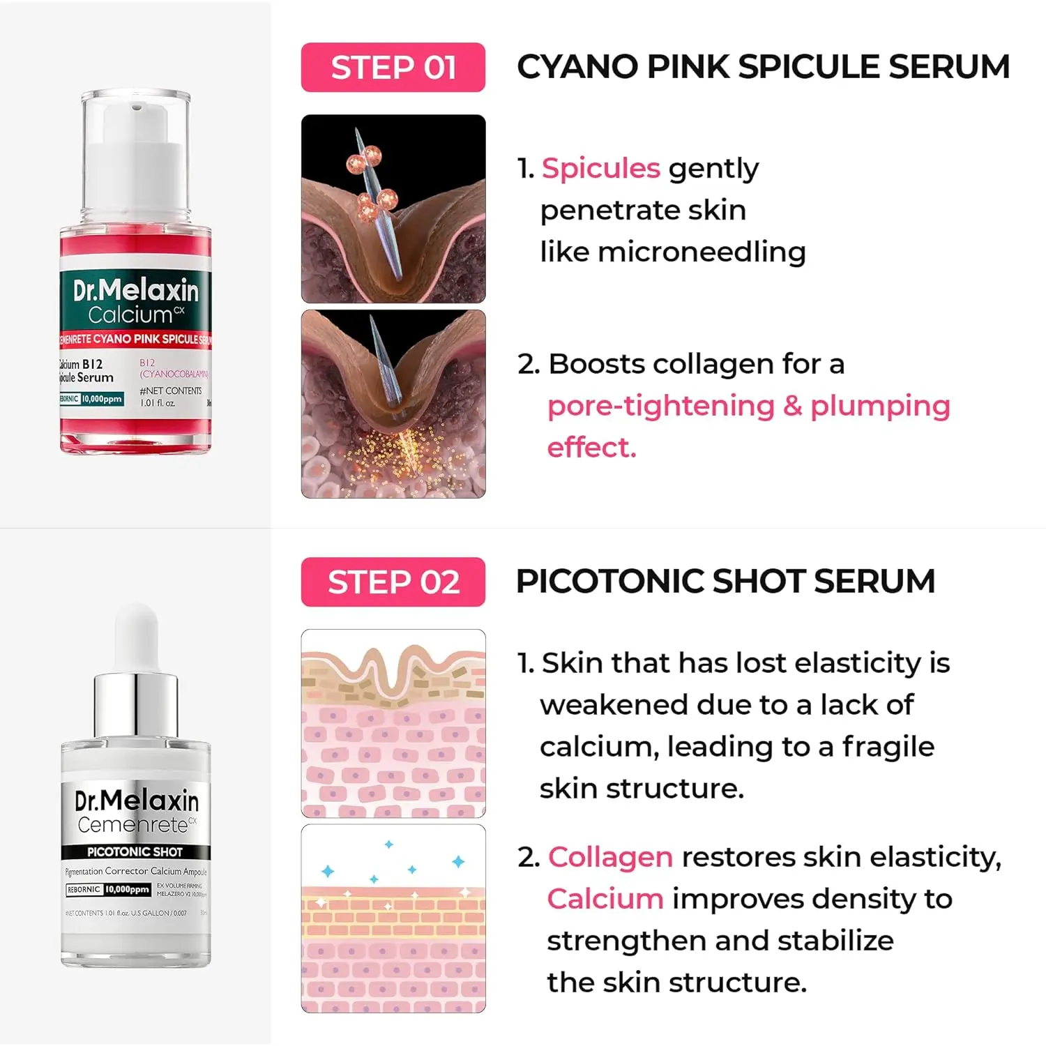 Dr.Melaxin Lumi firm & lift Duo | Korean facial Collagen Firming serum plumping skin & tightening refines skin repair density - Image 3