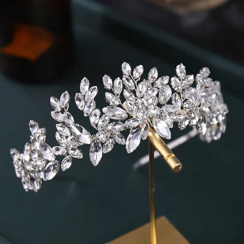 Bridal Headband Handmade Rhinestone Flower Hairband Crystal Wedding Headdress Fashion Headdress Women Party Gift Hair Hoop - Image 3