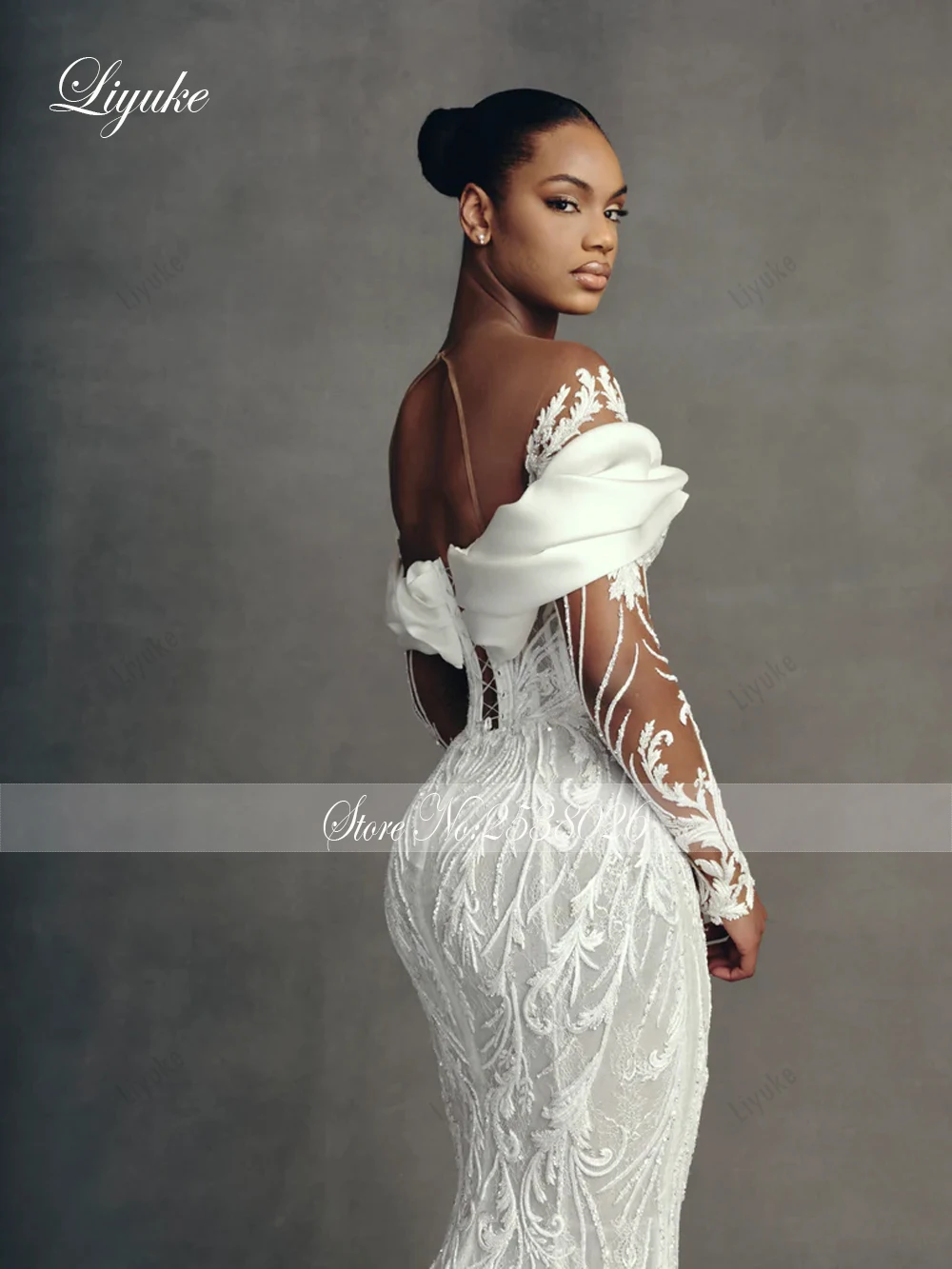 Liyuke Custom Made Luxury Embroidery Mermaid Wedding Dresses Robe De Marriage Removable Train 2 In 1 Lace Trumpet Bridal Gowns - Image 6